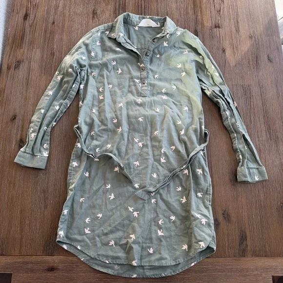 3/27$ H&M Kids Green Dress with Bird Pattern size 10 - Picture 2 of 5